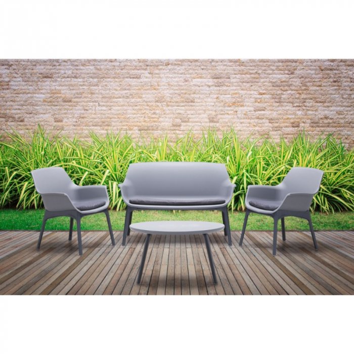 Mobilier terasa si gradina pentru 4 persoane Bica Luxor gri [2]