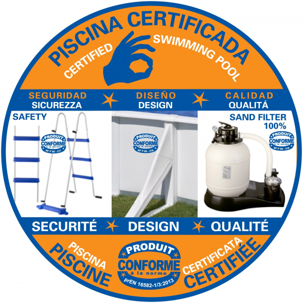 Set piscina metalica Gre rotunda cu pereti imitatie de piatra ф460 х h 120cm [7]