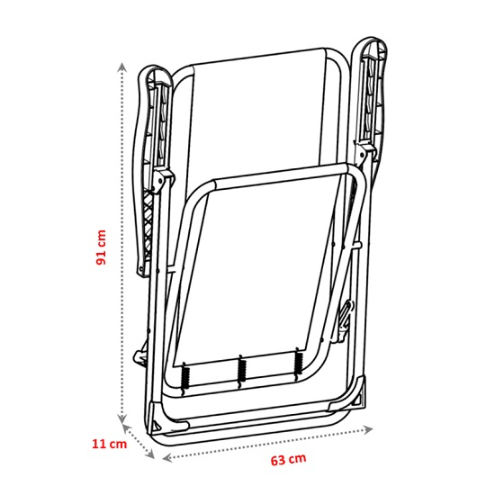 Scaun pliabil cu spatar inalt, structura aluminiu, turcoaz, Alco 367ALF-0030 [8]