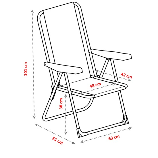 Scaun pliabil cu spatar inalt, structura aluminiu, turcoaz, Alco 367ALF-0030 [7]