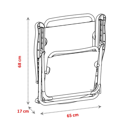 Scaun pliabil plaja premium, structura aluminiu, turcoaz, Alco 607ALGF-0030 [6]