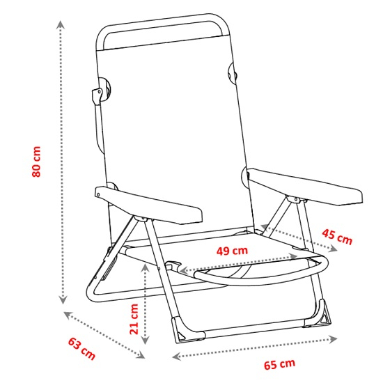 Scaun pliabil plaja premium, structura aluminiu, turcoaz, Alco 607ALGF-0030 [5]
