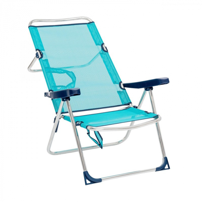 Scaun plaja pliabil cu spatar inalt, premium, structura aluminiu, turcoaz, Alco 670ALGF-0030 [4]