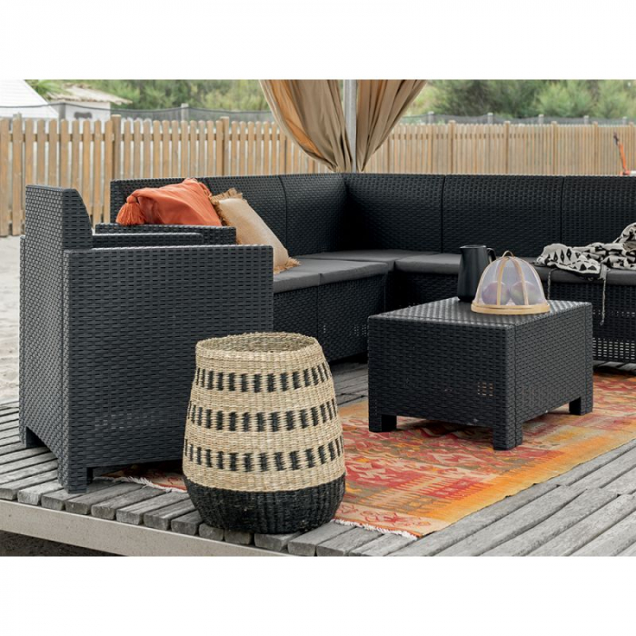 Set mobilier gradina 5 persoane Bica Nebraska Corner grafit [3]