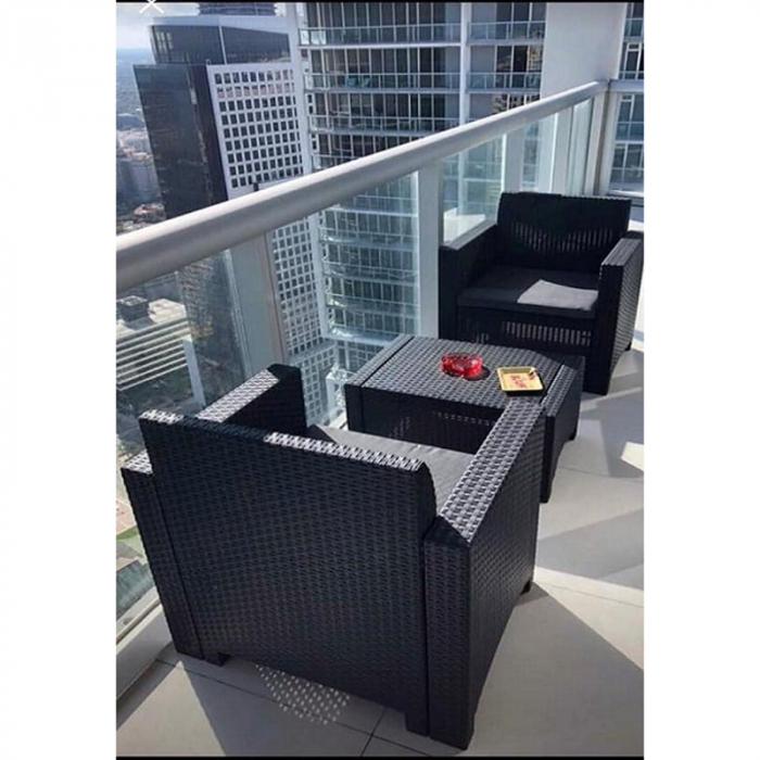 Set mobilier balcon 2 persoane Bica Nebraska Terrace grafit [4]
