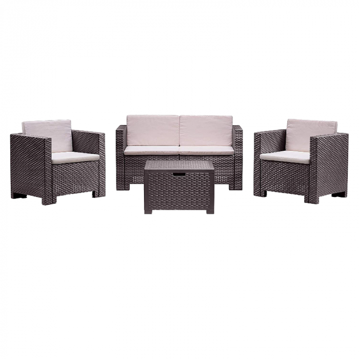 Set mobilier gradina 4 persoane Bica Nebraska 2 maro [7]