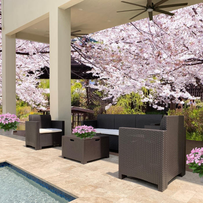 Set mobilier terasa 5 persoane Bica Nebraska 3 maro [3]