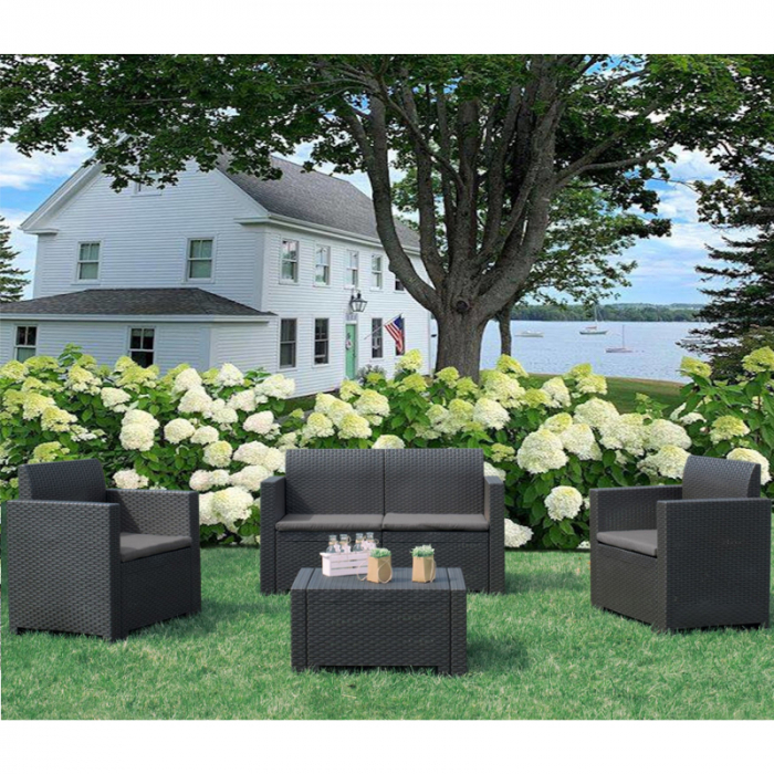 Set mobilier gradina 4 persoane Bica Nebraska 2 grafit [5]