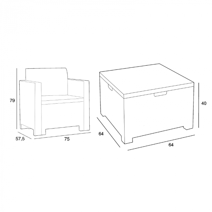 Set mobilier balcon 2 persoane Bica Nebraska Terrace maro [5]