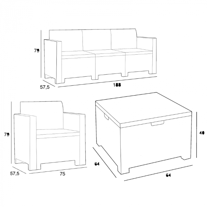 Set mobilier terasa 5 persoane Bica Nebraska 3 grafit [9]