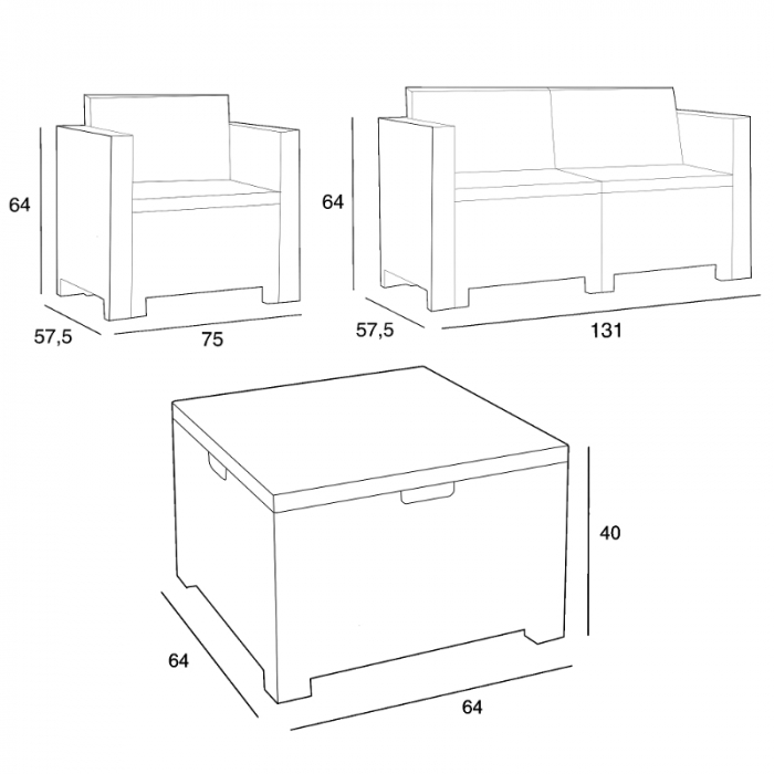 Mobilier gradina 4 persoane Bica Colorado 2 maro [5]