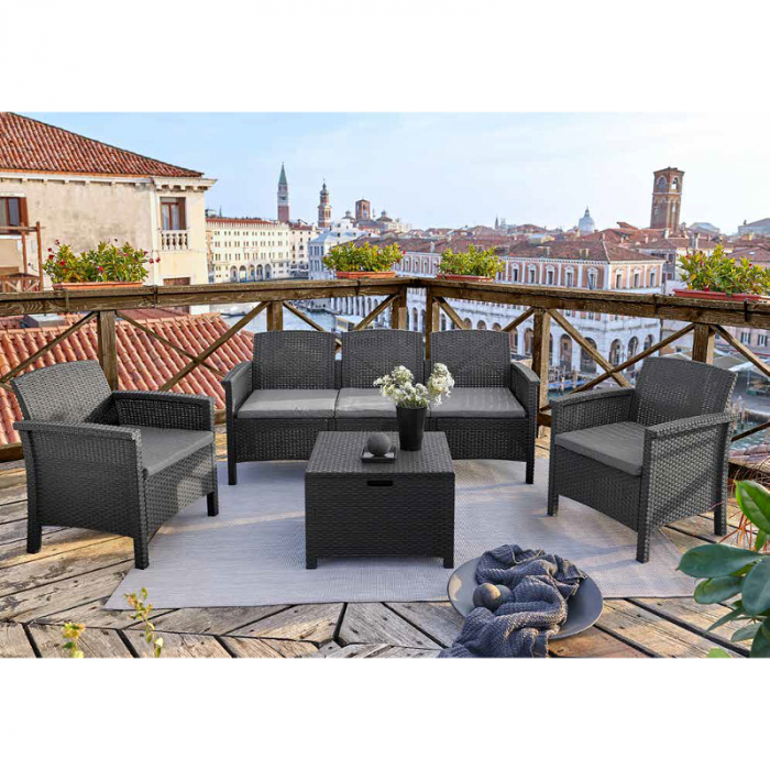 Set mobilier terasa pentru 5 persoane Bica Venezia 3 grafit [2]