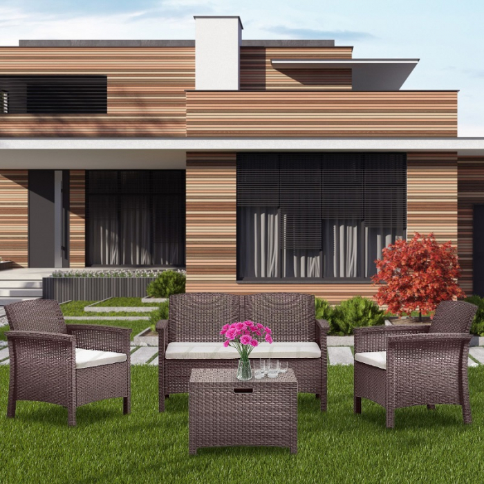 Set mobilier gradina pentru 4 persoane Bica Venezia 2 maro [5]