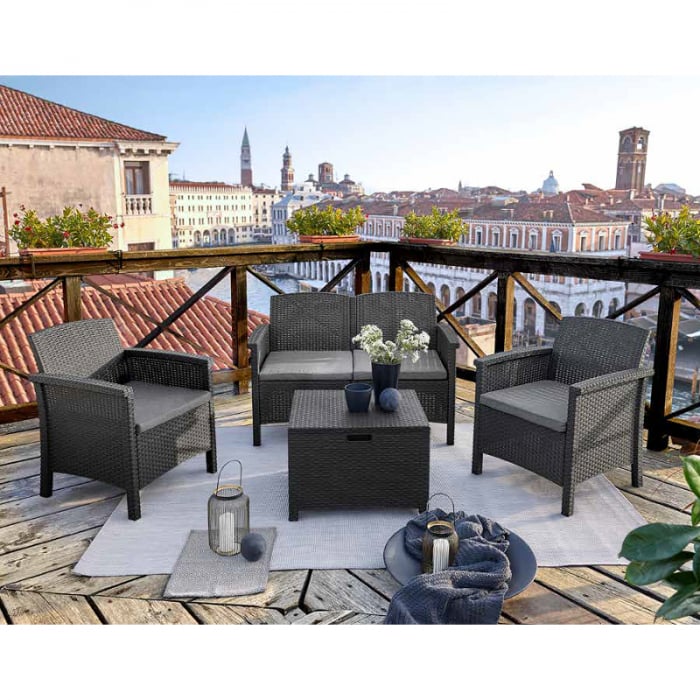 Set mobilier gradina pentru 4 persoane Bica Venezia 2 grafit [8]