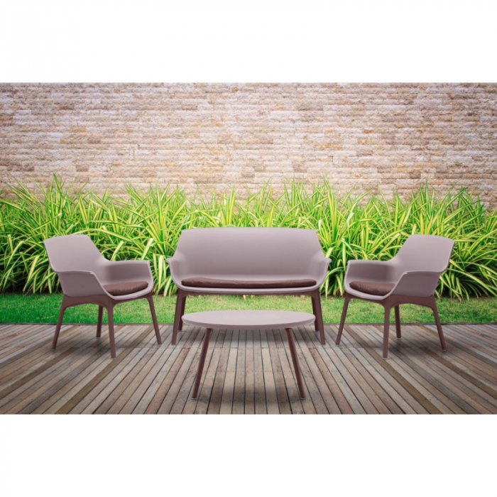 Mobilier terasa si gradina pentru 4 persoane Bica Luxor maro [2]