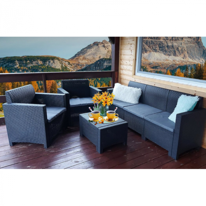 Set mobilier terasa 5 persoane Bica Nebraska 3 grafit [6]