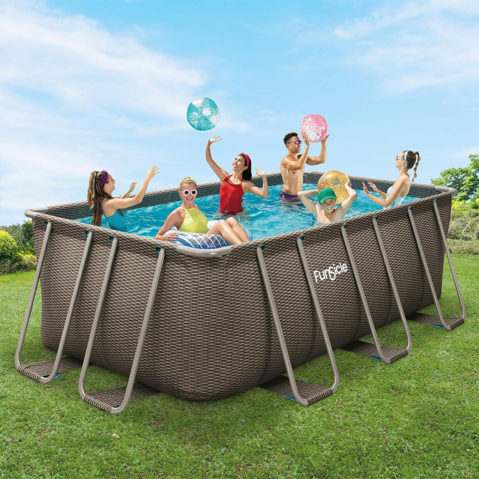 Piscina cadru metalic 400x200x122 cm FunSicle Oasis dreptunghiulara cu pompa de filtrare [2]