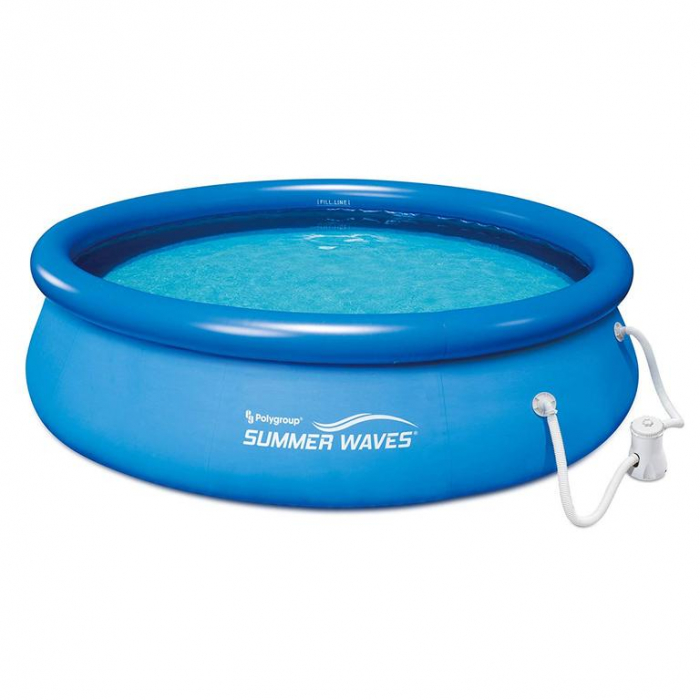 Set piscina gonflabila rotunda Quick Set Blue 3,66 m x 76 cm Summer Waves [2]