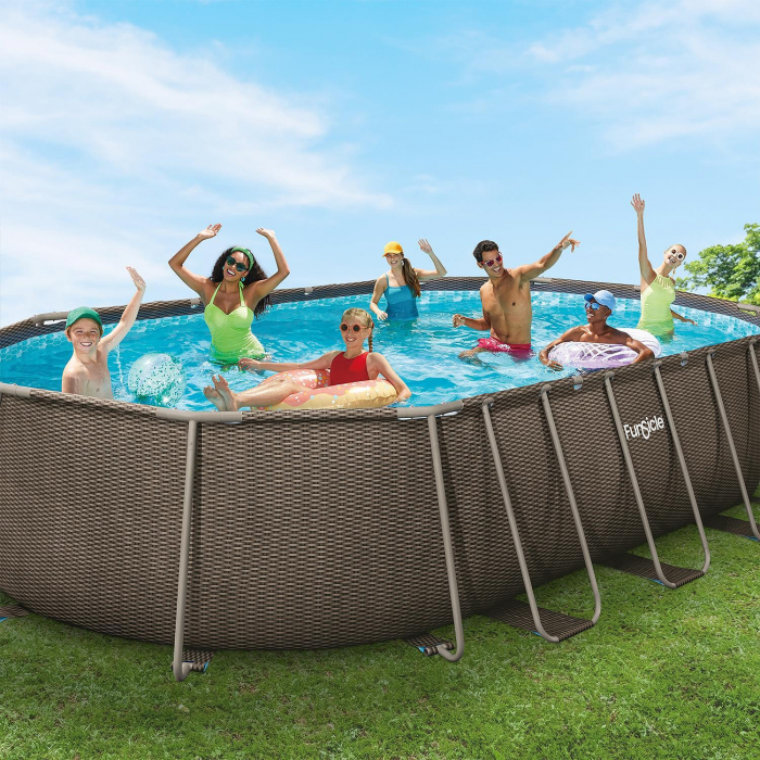 Piscina cadru metalic 610x366x122 cm FunSicle Oasis ovala cu pompa de filtrare [2]