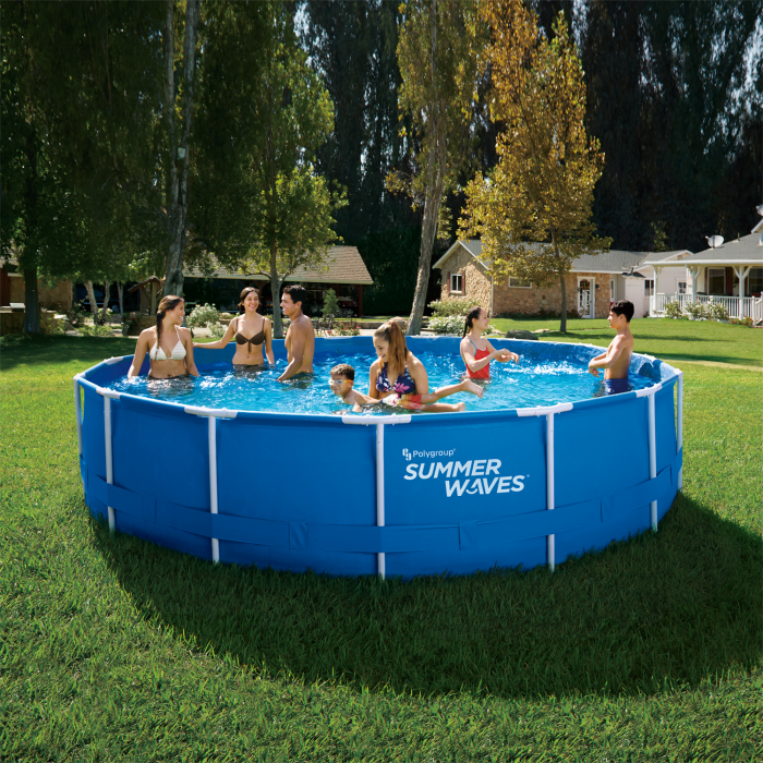 Set piscina rotunda Activ Frame Blue 4,57 m x 1,22 cm cu cadru metalic Summer Waves [1]