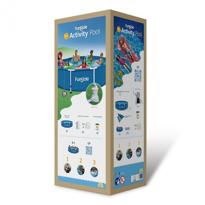 Piscina cadru metalic 366 x 76 cm FunSicle Activity rotunda cu pompa de filtrare [7]