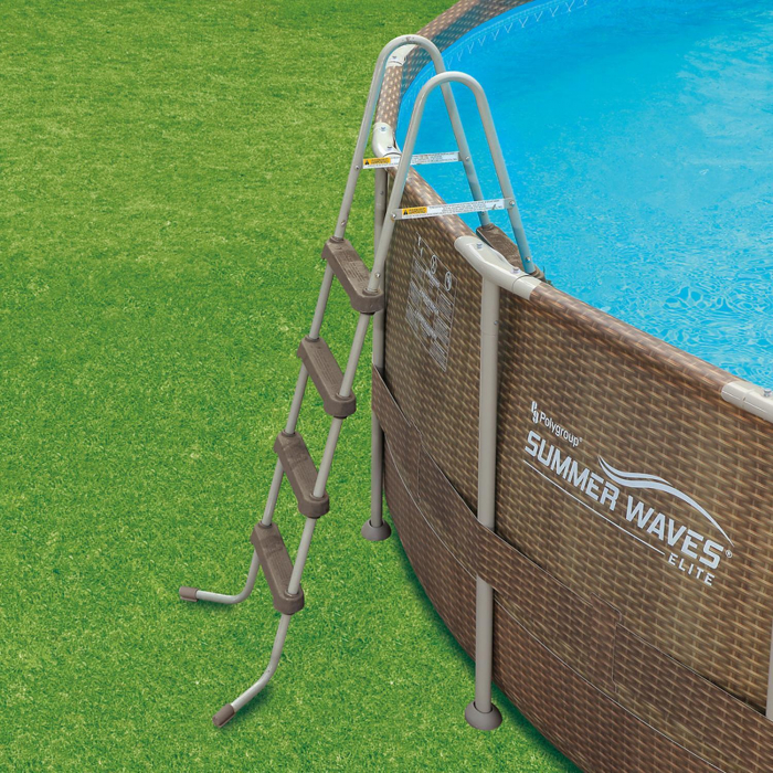 Set piscina rotunda Activ Frame Dark Double Rattan 4,88 m x 1,22 m cu cadru metalic Summer Waves [3]