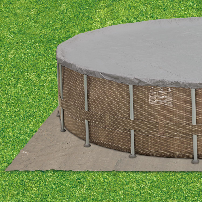 Set piscina rotunda Activ Frame Dark Double Rattan 4,88 m x 1,22 m cu cadru metalic Summer Waves [2]