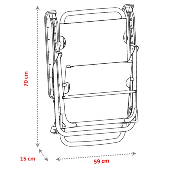 Scaun pliant plaja cu spatar reglabil, structura aluminiu, turcoaz, Alco 606ALF-0030 [8]