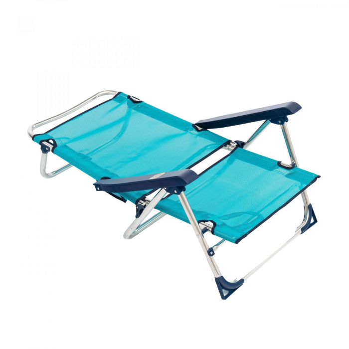 Scaun pliant plaja cu spatar reglabil, structura aluminiu, turcoaz, Alco 606ALF-0030 [3]
