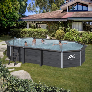 PISCINE - Avantgarde Set piscina compozit GRE ovala 664 x 386 x H 124 cm