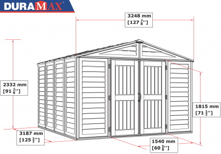 Casuta de gradina Duramax WoodBridge Plus 319 x 319 cm [9]