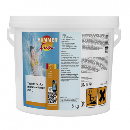 Tratamente Piscina - Clor multifunctional 5 Kg tablete 200 g Summer Fun