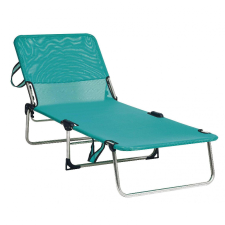 Sezlonguri - Sezlong pliabil plaja Alco, structura aluminiu, turcoaz, 191 x 67 x 30 cm