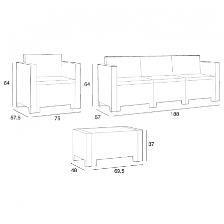 Mobilier terasa 5 persoane Bica Colorado 3 grafit [4]