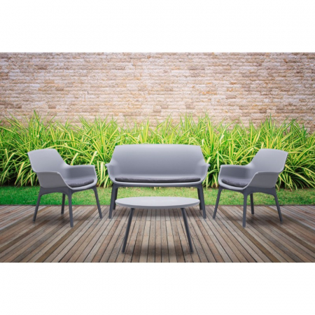 Mobilier terasa si gradina pentru 4 persoane Bica Luxor gri [1]