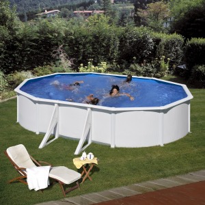 Set piscina metalica Gre ovala cu pereti albi 500 х 300 х H120cm [0]