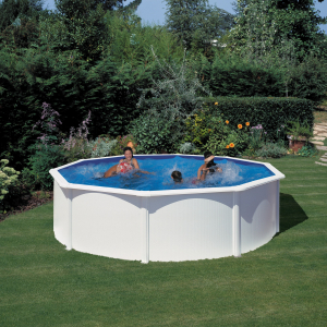 Set piscina metalica Gre rotunda cu pereti albi D460 cm x H120 cm [0]