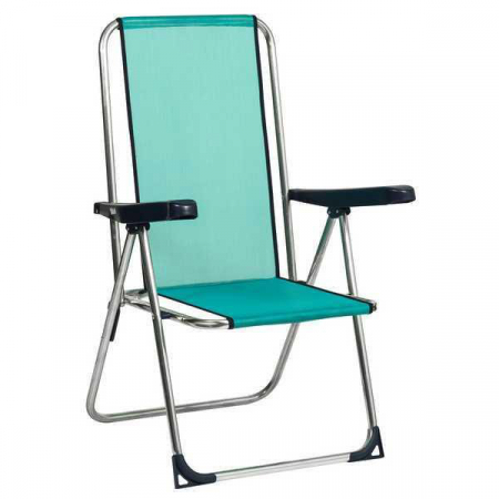 Scaune - Scaun pliabil cu spatar inalt, structura aluminiu, turcoaz, Alco 367ALF-0030