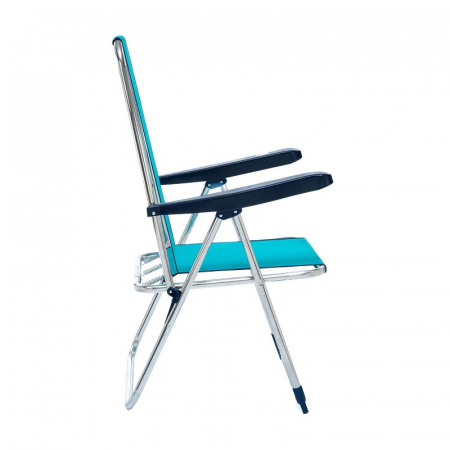 Scaun pliabil cu spatar inalt, structura aluminiu, turcoaz, Alco 367ALF-0030 [2]
