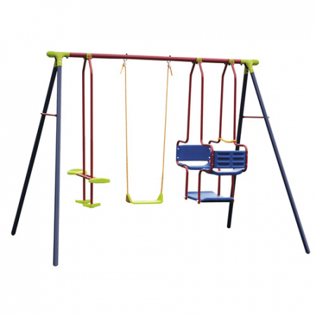 Pentru copii - Set leagane copii cu 1 leagan tandem, 1 scaun si 1 gondola - 2 m