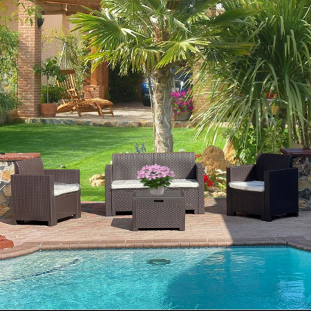 Set mobilier gradina 4 persoane Bica Nebraska 2 maro [2]