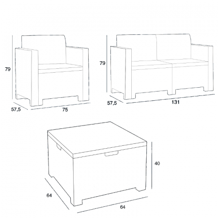 Set mobilier gradina 4 persoane Bica Nebraska 2 maro [5]