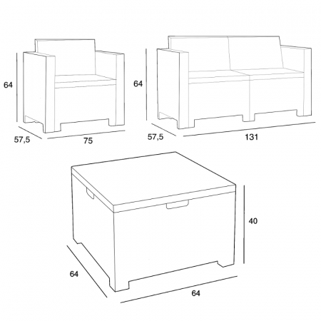 Set mobilier gradina 4 persoane Bica Nebraska 2 maro [7]