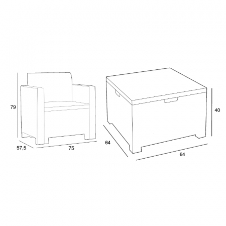 Set mobilier balcon 2 persoane Bica Nebraska Terrace maro [4]