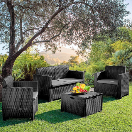 Set mobilier gradina 4 persoane Bica Nebraska 2 grafit [2]