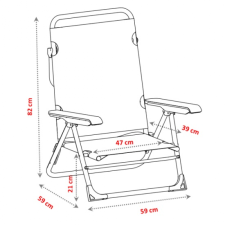 Scaun pliant plaja cu spatar reglabil, structura aluminiu, turcoaz, Alco 606ALF-0030 [6]
