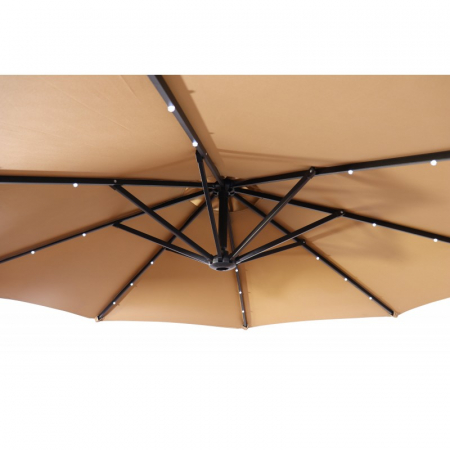 Umbrela de gradina rotunda de 2,5 m suspendata, cu suport de 60 L si instalatie LED [2]