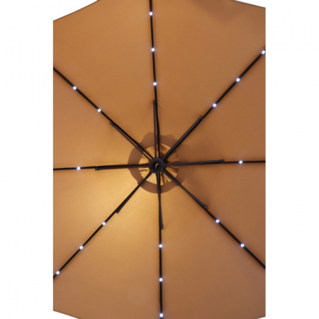 Umbrela de gradina rotunda de 2,5 m suspendata, cu suport de 60 L si instalatie LED [3]