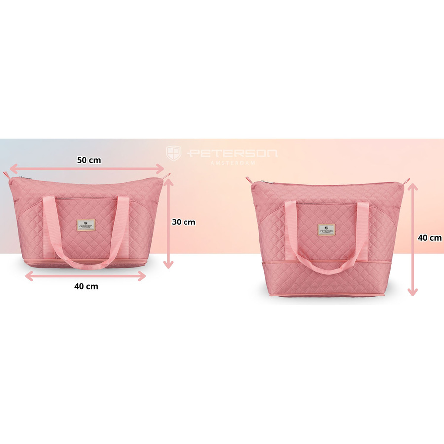 Geantă de antrenament din poliester roz, cu mânere confortabile - Peterson PTR-PTN PIK-02-8595 PINK [1]