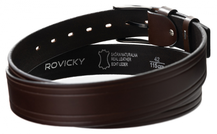 Curea barbati din piele naturala Rovicky PRS-05-G BR [5]